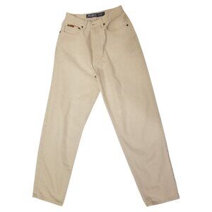 Eddie Bauer Loose Fit Cream Denim Mom Jeans 100% Cotton US 8 Tapered High Waist